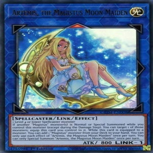 Yugioh Artemis The Magistus Moon Maiden GEIM-EN008 Ultra Rare 1st Edition